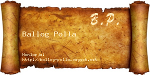 Ballog Polla névjegykártya